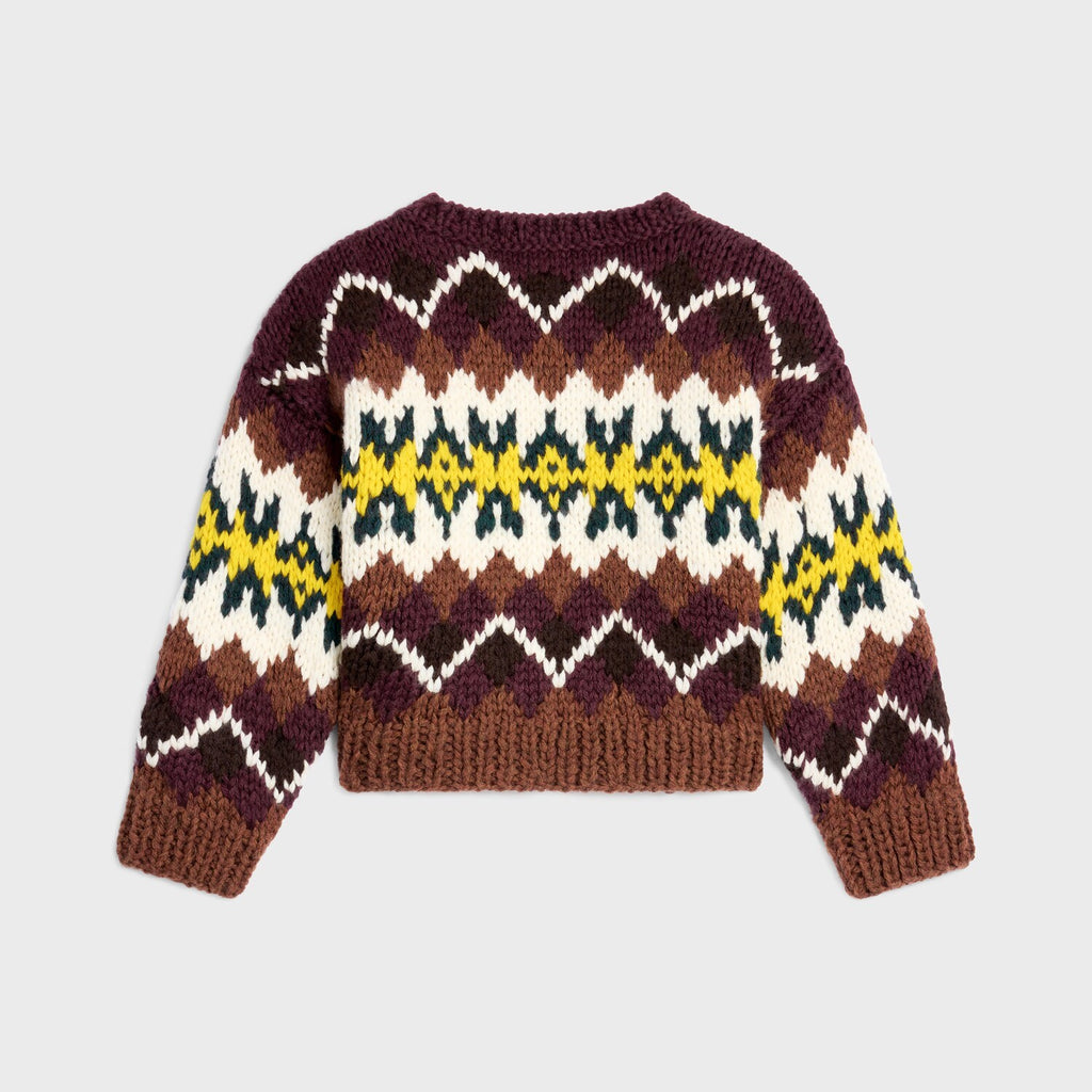 Celine TRIOMPHE Men's And Women's Autumn/winter Fashion Casual Crew Neck Pullover Fair Isle Jacquard Wool Sweater #336598