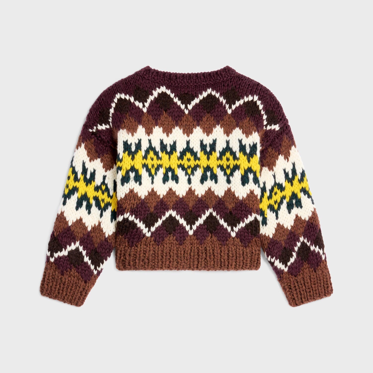 Celine TRIOMPHE Men's And Women's Autumn/winter Fashion Casual Crew Neck Pullover Fair Isle Jacquard Wool Sweater #336598