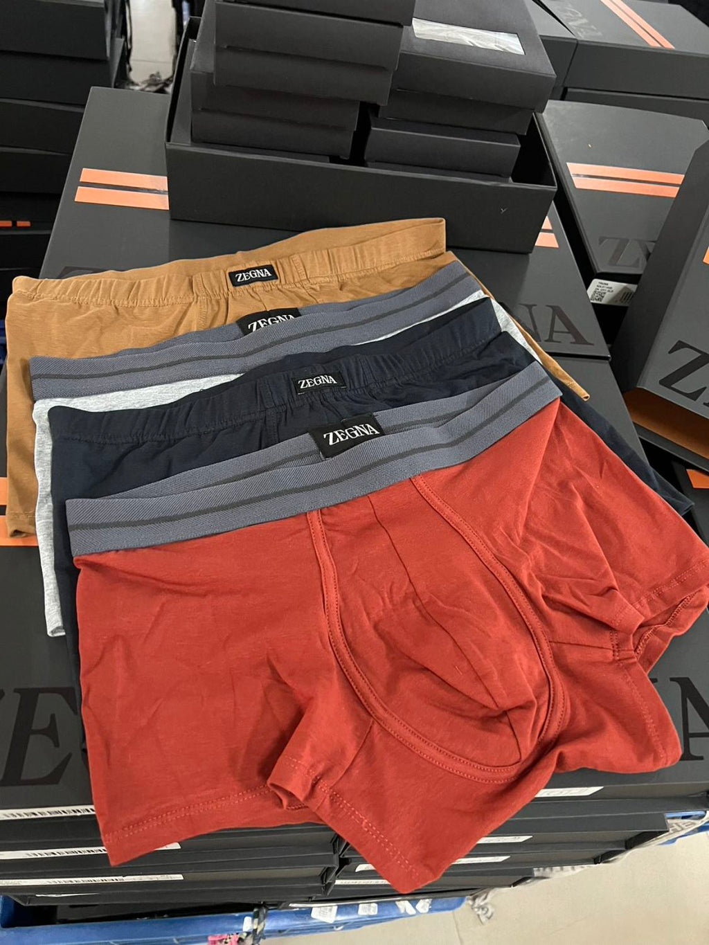 Ermenegildo Zegna Men's Solid Colour Cotton Boxer Briefs 4 Piece Gift Set Underpant #76715