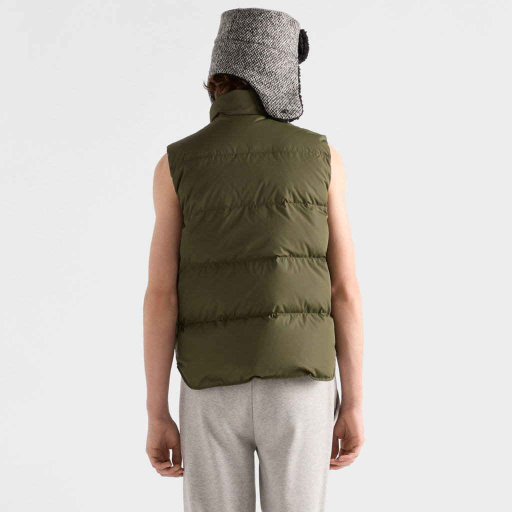Prada Men's Fall/Winter Fashion Casual High Neck Single Button Solid Color Logo Triangle Patch Decorated Vest #79331
