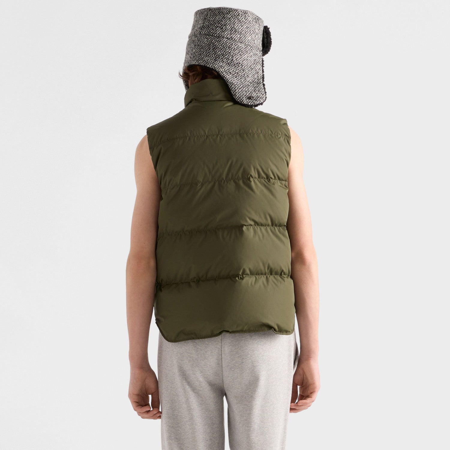 Prada Men's Fall/Winter Fashion Casual High Neck Single Button Solid Color Logo Triangle Patch Decorated Vest #79331