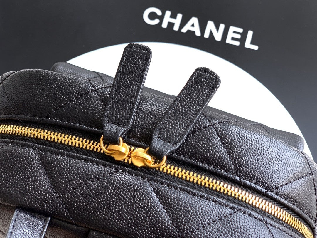 Chanel Women's Fashion Classic Solid Color Double Zip Leather Logo Backpack With Chain Straps Bag Bags AS5793-B22082-94305 #79454