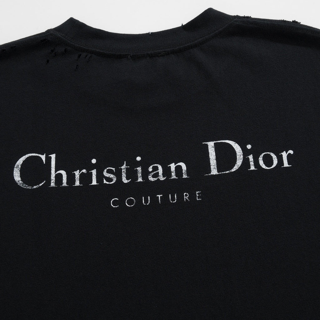 Dior Couture Relaxed-Fit T-Shirt Torn Short Sleeve Solid Colour #96329