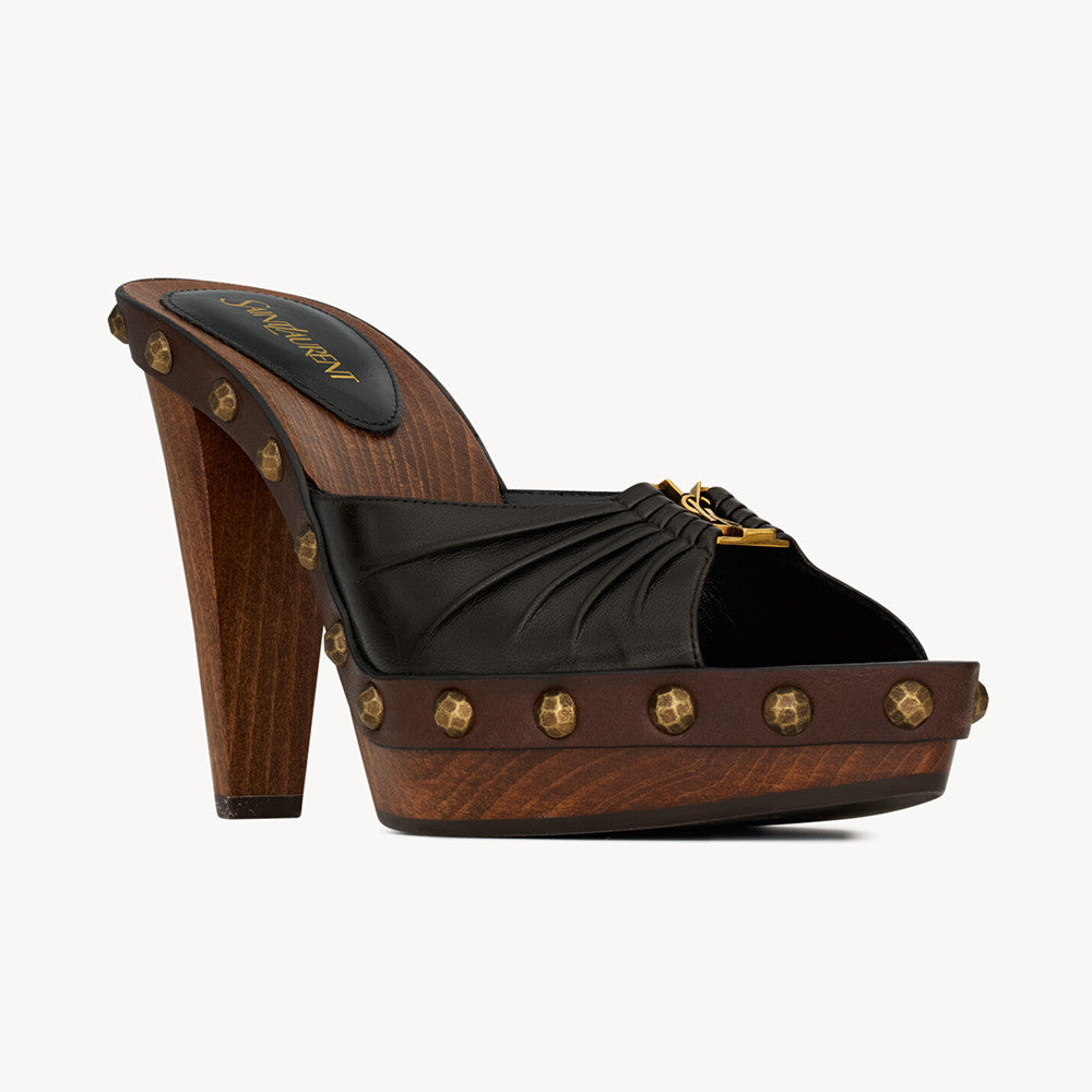 Saint Laurent BABYLONE Clogs in Smooth Leather #379492