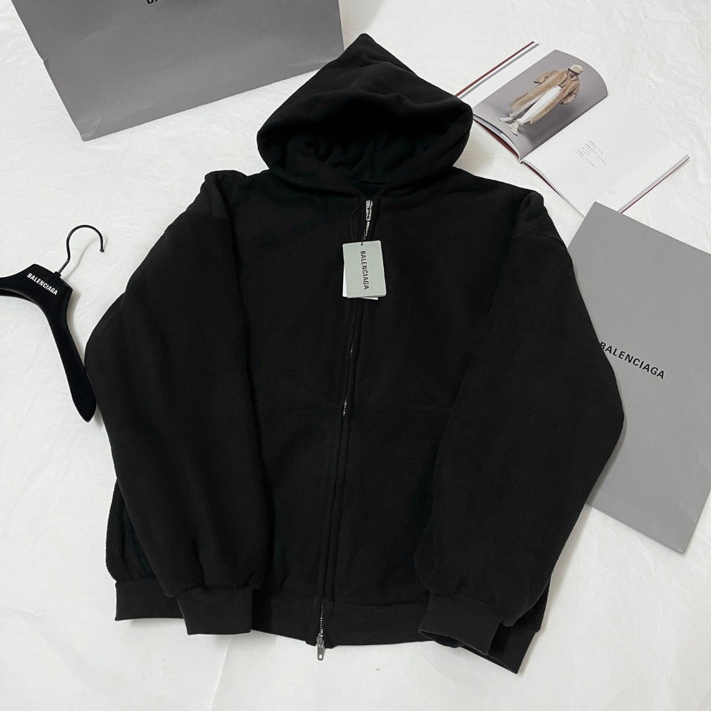 Balenciaga Men's And Women's Spring/Fall Fashion Casual Solid Color Hooded Zipper Classic Print Long Sleeve Jacket #78887