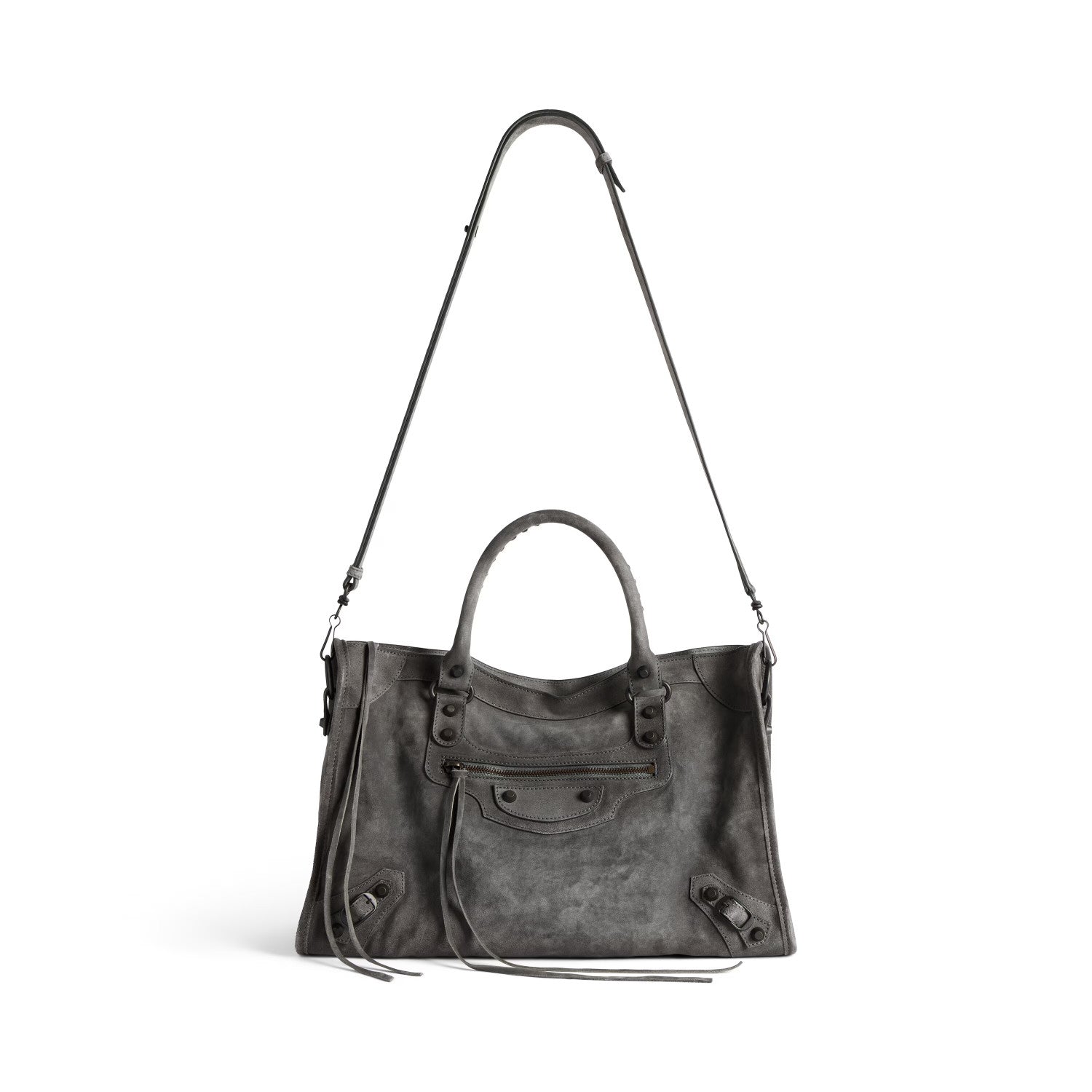 Balenciaga Women's Le City Large Handbag with Woven Handles. Solid Color Leather Crossbody Shoulder Bag. Fashionable Casual Bag Bags 8230582AB2A1143 #81498