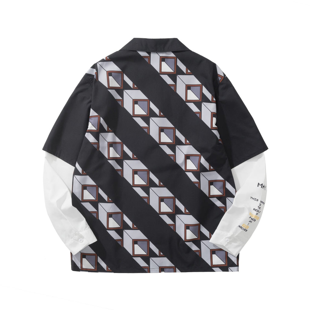 PRADA Black steel Timecapsule Printed Cotton Shirt #377112