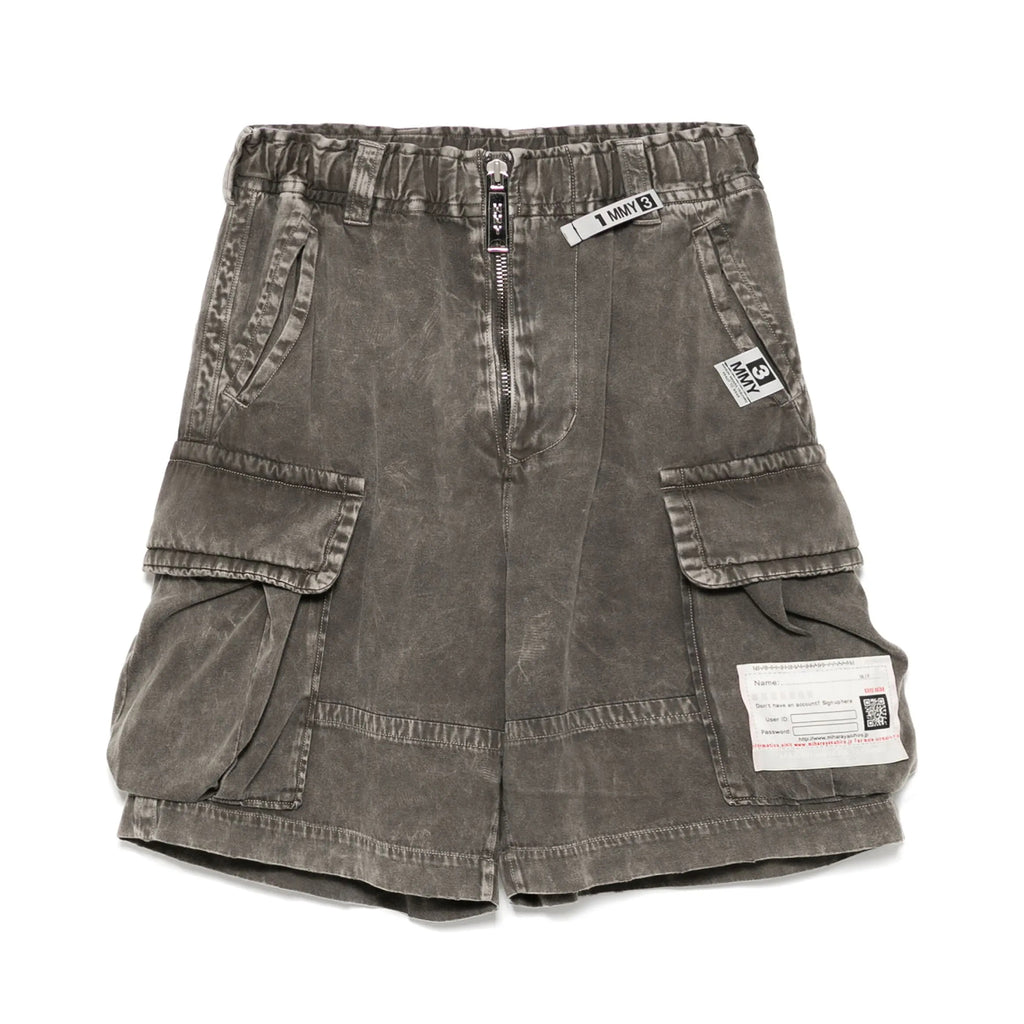 Maison Mihara Yasuhiro Men's Faded Effect Work Pants Summer Vintage Loose Zipper Large Pocket Shorts Ngvp #1921