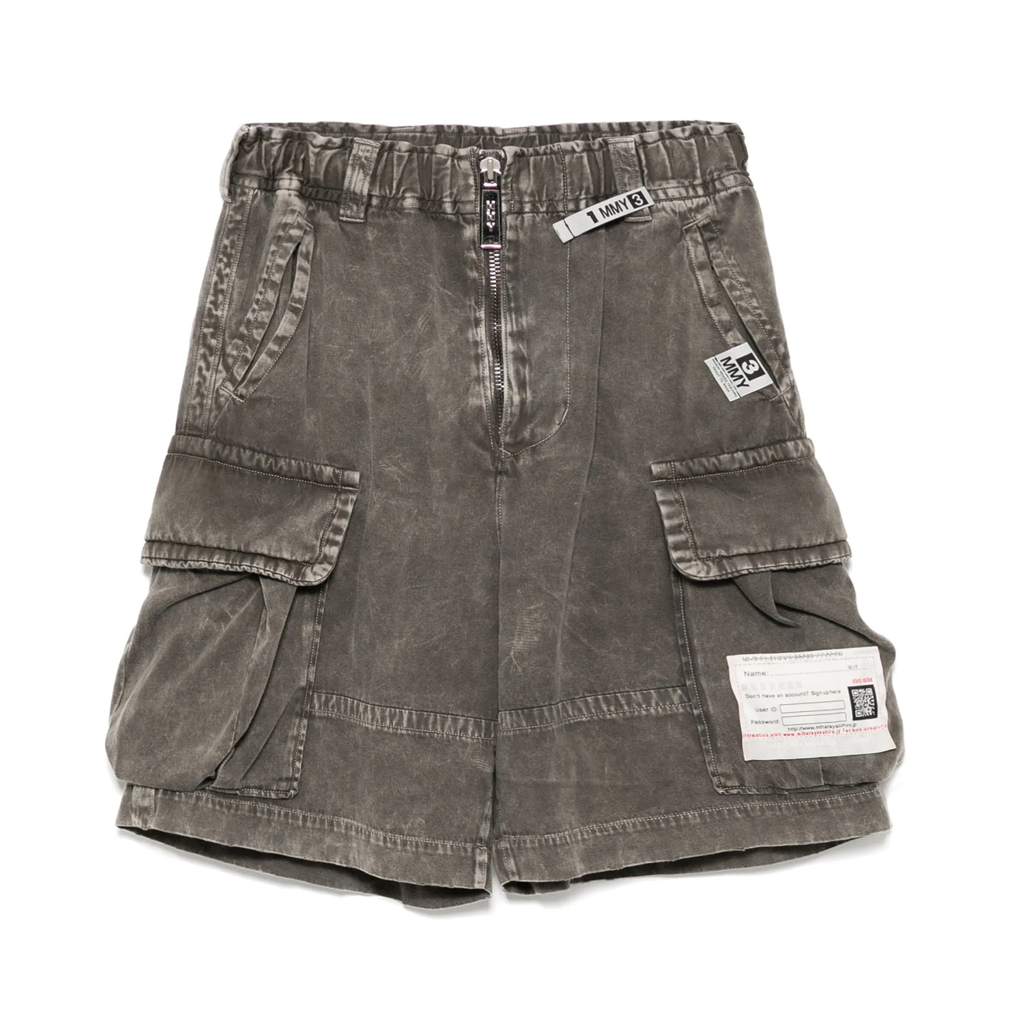 Maison Mihara Yasuhiro Men's Faded Effect Work Pants Summer Vintage Loose Zipper Large Pocket Shorts Ngvp #1921