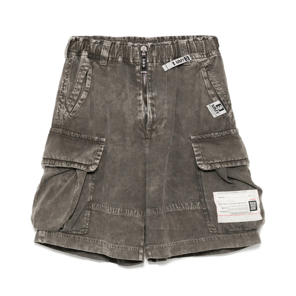 Maison Mihara Yasuhiro Men's Faded Effect Work Pants Summer Vintage Loose Zipper Large Pocket Shorts Ngvp #1921
