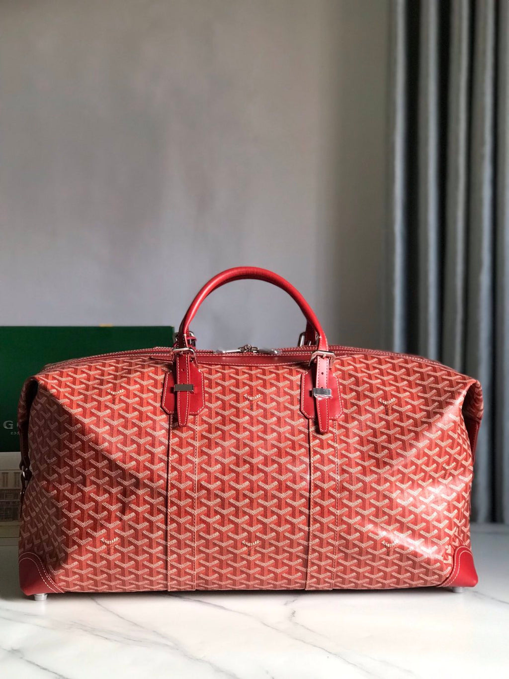 GOYARD Bowling45 Men's And Women's Fashion Classic All-over Print Zipper Closure Canvas Leather Oversized Travel Bag Bags BOWLIN045TY33CL33P #78364