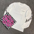 Chrome Hearts Women's Spring Autumn Cross Pattern Print Long Sleeve Round Neck Cotton T-Shirt #77815