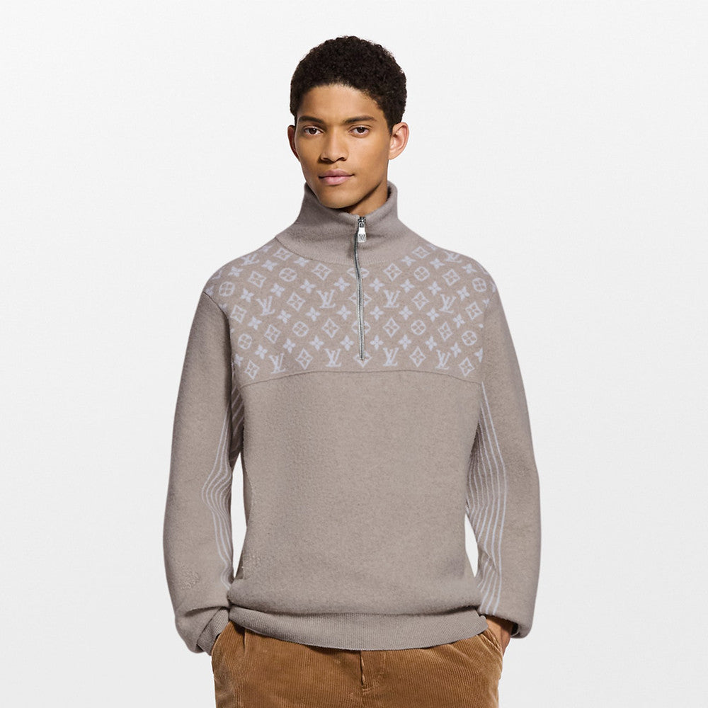 Louis Vuitton Ribbed Wool Half-Zip Pullove #333703
