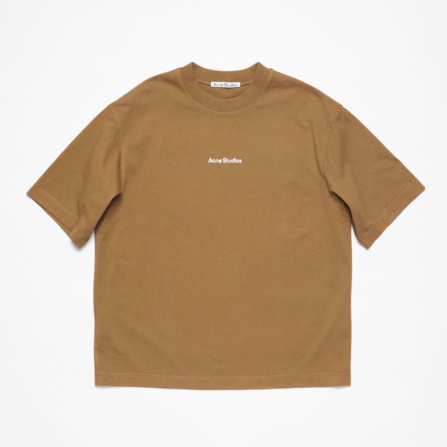 Acne Studios Men's Summer Solid Color Round Neck Pullover Loose Plain Knit Drop Shoulder Letter Short Sleeve T-Shirt #98369