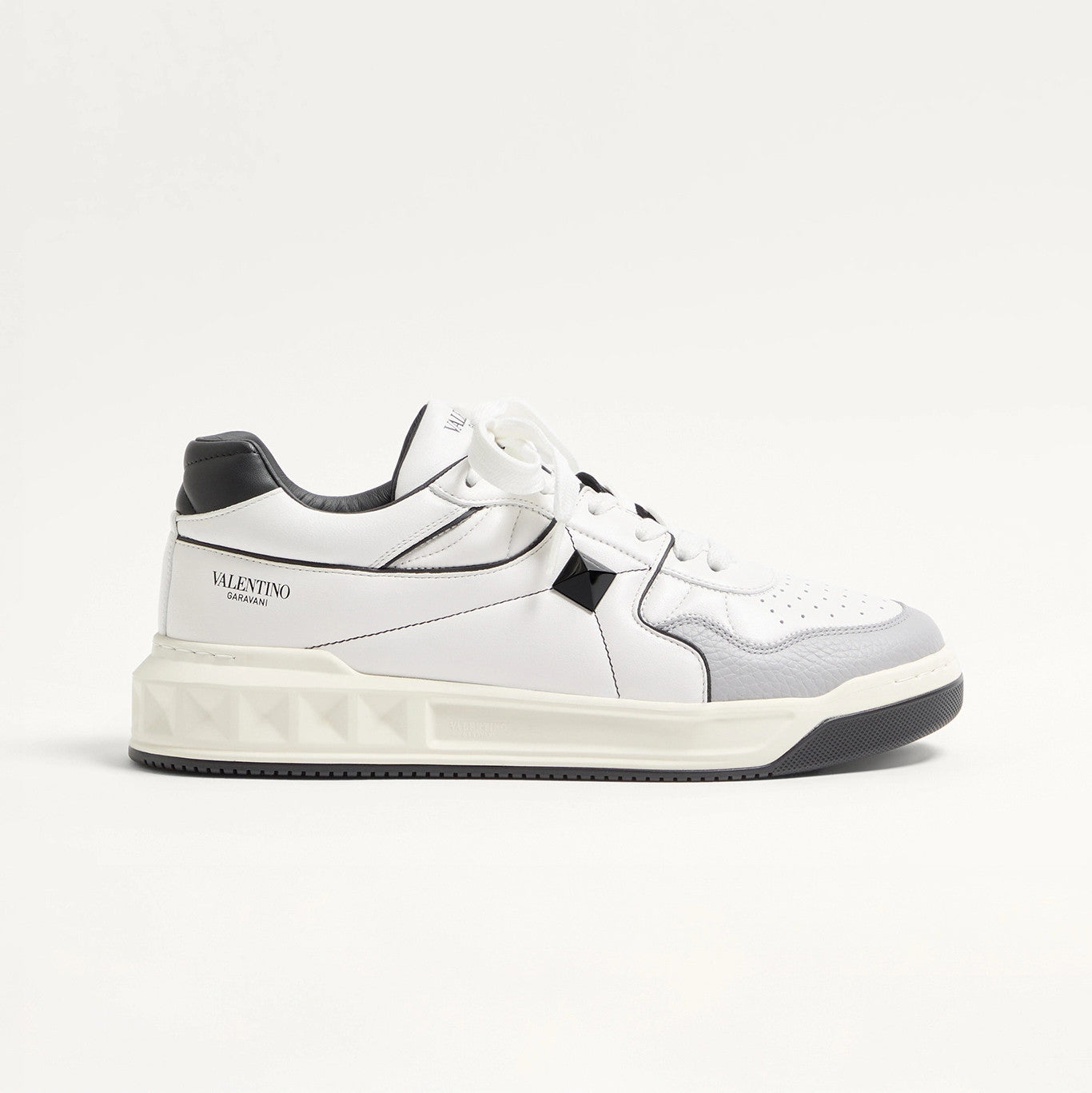 Valentino ONE STUD  Men's And Women's Spring/fall Fashion Casual Round Toe Lace Up Flat Low Top Leather Thick Laced Sneakers Shoes #79276