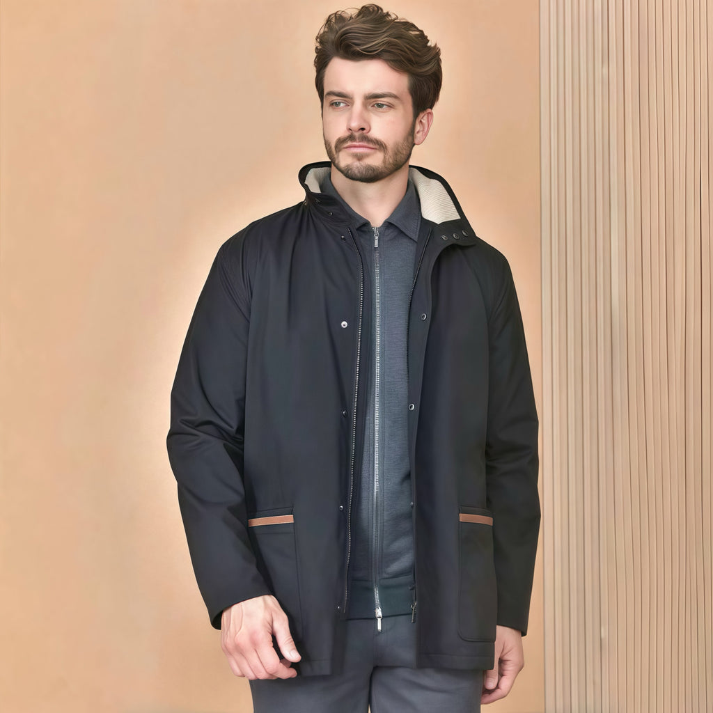 Loro Piana Men's Autumn/winter Solid Color Casual Zipper Jacket Fashionable Casual Pocket Stand-up Collar Long Sleeve Elegant Jacket Ngvp #2193