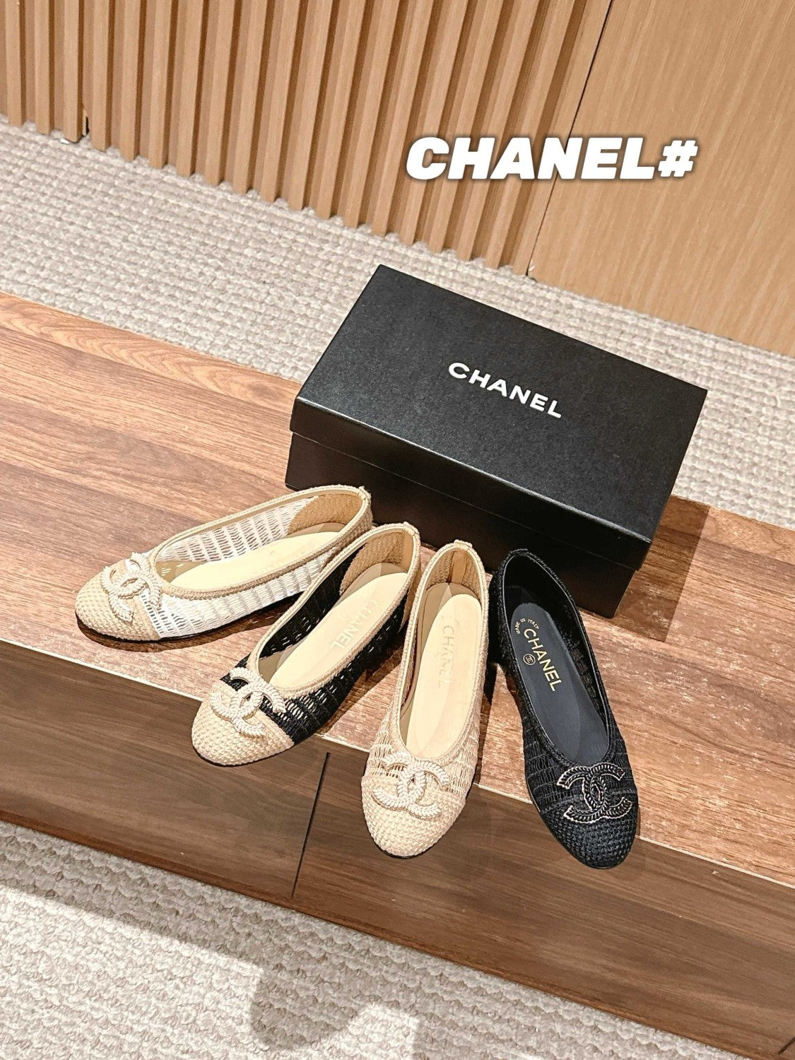 Chanel Women's Summer Solid Colour Mesh Ballet Flat Simple Dance Shoes #76748