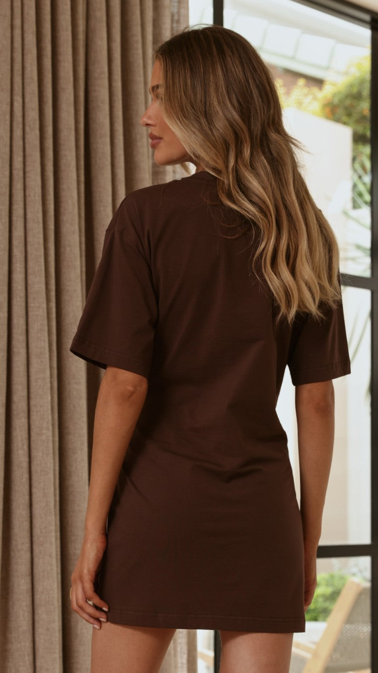 Jade Mini Dress - Chocolate