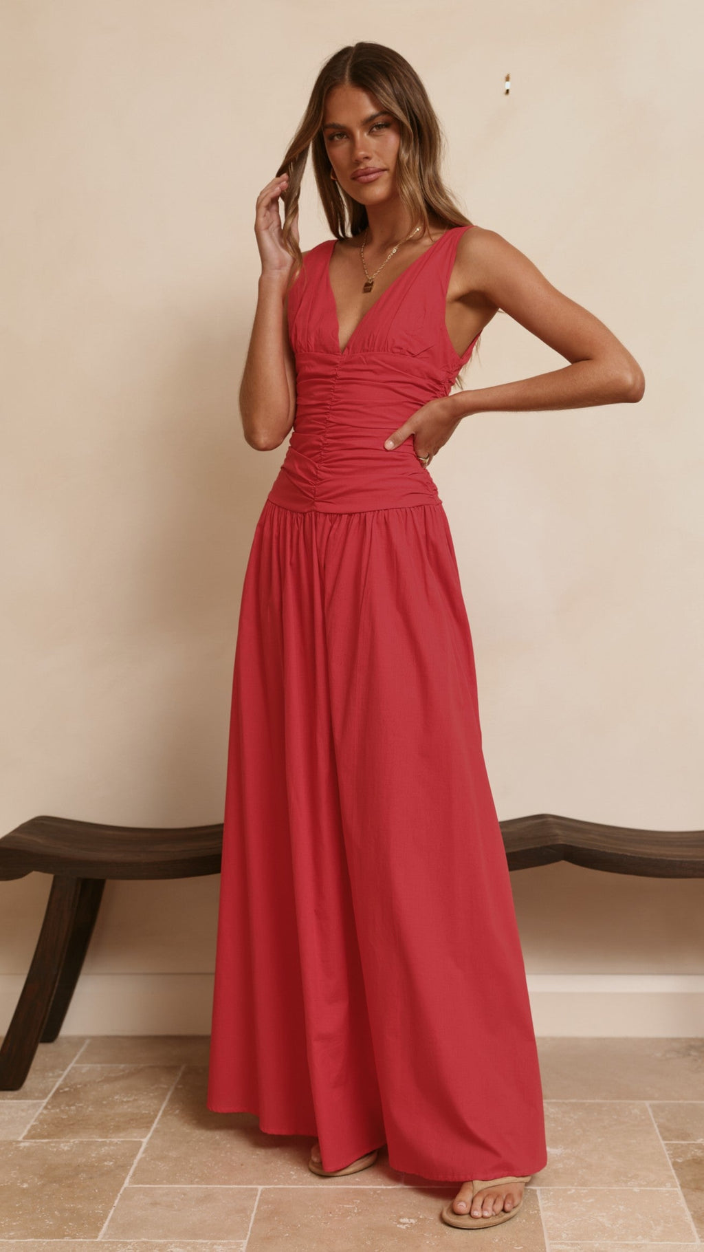 Sanya Maxi Dress - Red