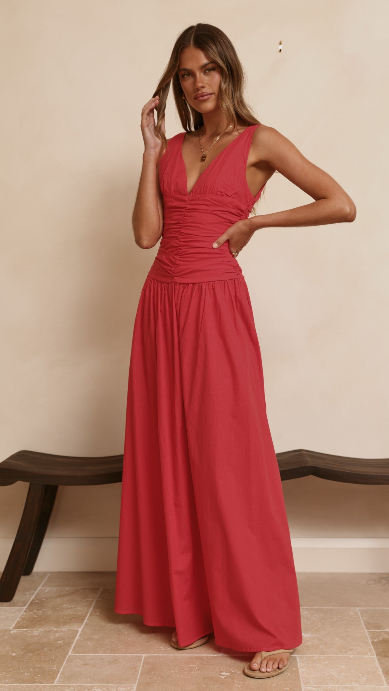 Sanya Maxi Dress - Red