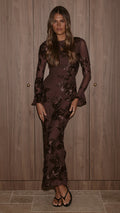Lottie Maxi Dress - Chocolate