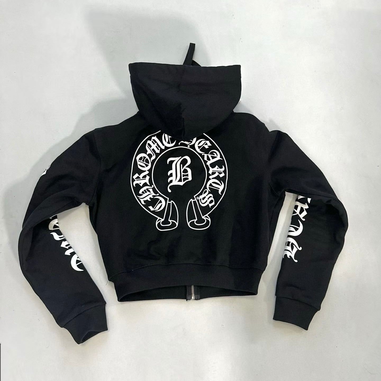Chrome Hearts Women's And Men's  Spring/Fall Fashion Casual Solid Color Letter Print Hooded Zipper Short Jacket #78689