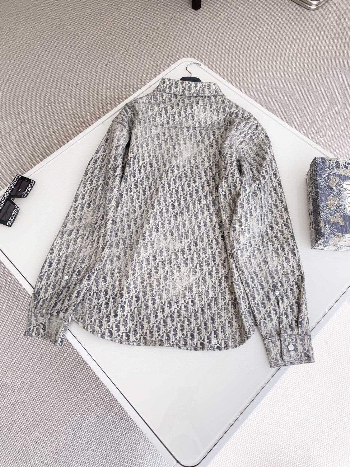 Dior Oblique Overshirt Letter Denim Long Sleeve Shirt Jacket #96663