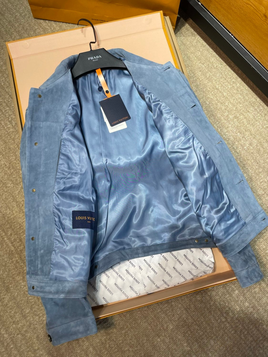 Louis Vuitton Suede Leather Type II Trucker Jacket #333592