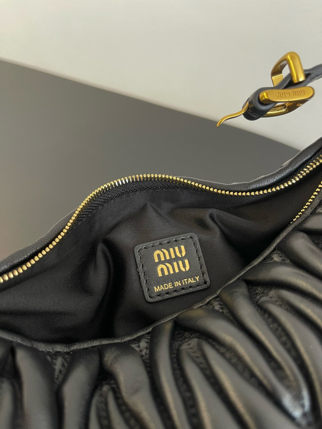 MiuMiu Matelassé Nappa Soft Leather Makeup Bag Black #334668