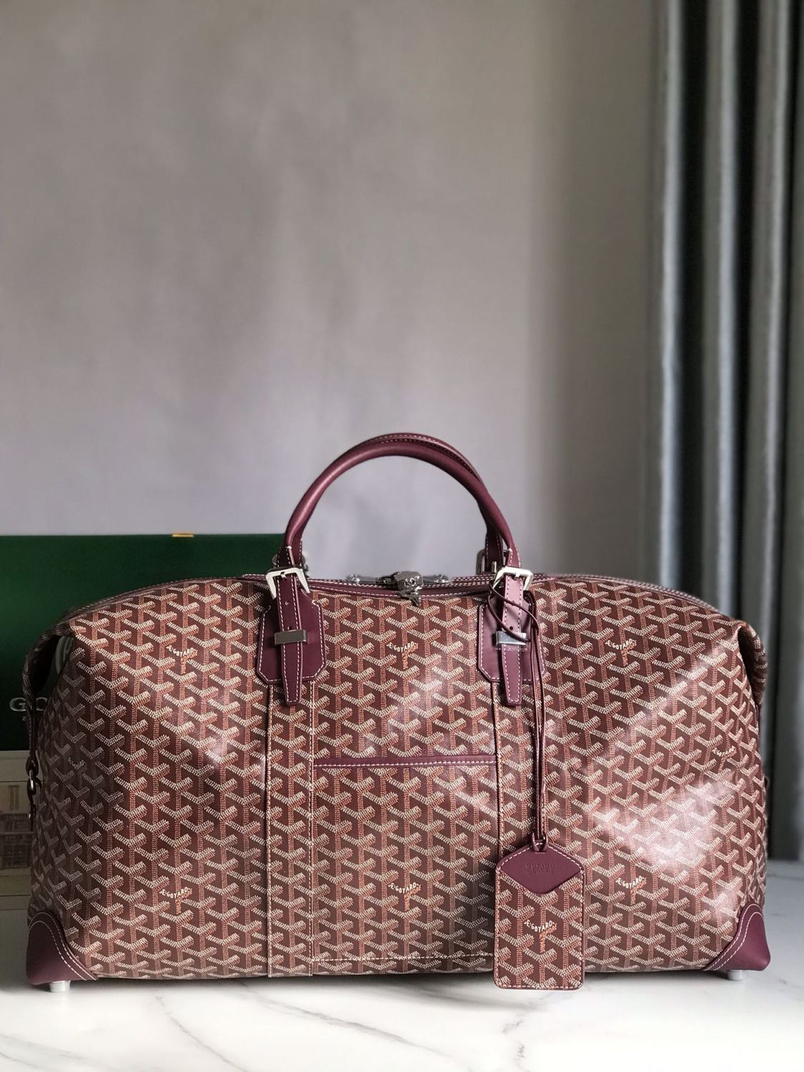 GOYARD Bowling45 Men's And Women's Fashion Classic All-over Print Zipper Closure Canvas Leather Oversized Travel Bag Bags BOWLIN045TY33CL33P #78364
