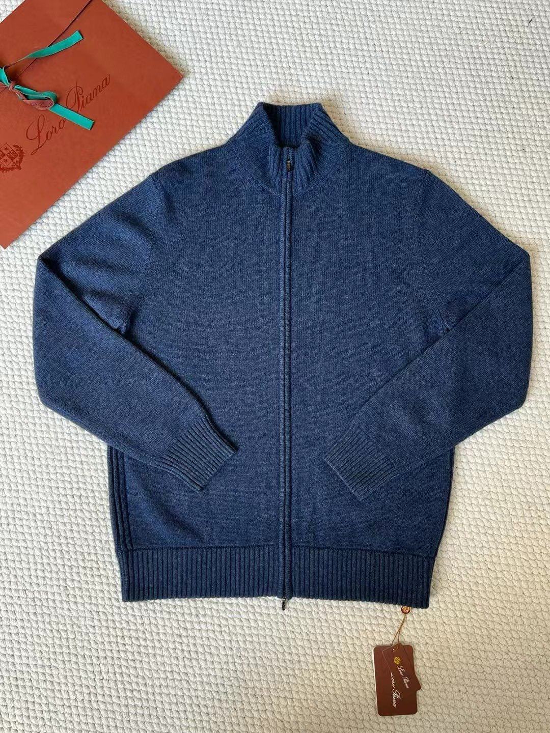 Loro Piana Men's Spring And Autumn Fashion Parksville Long Sleeve Solid Color Zipper Casual Cashmere Aviator Jacket Ngvp #9482