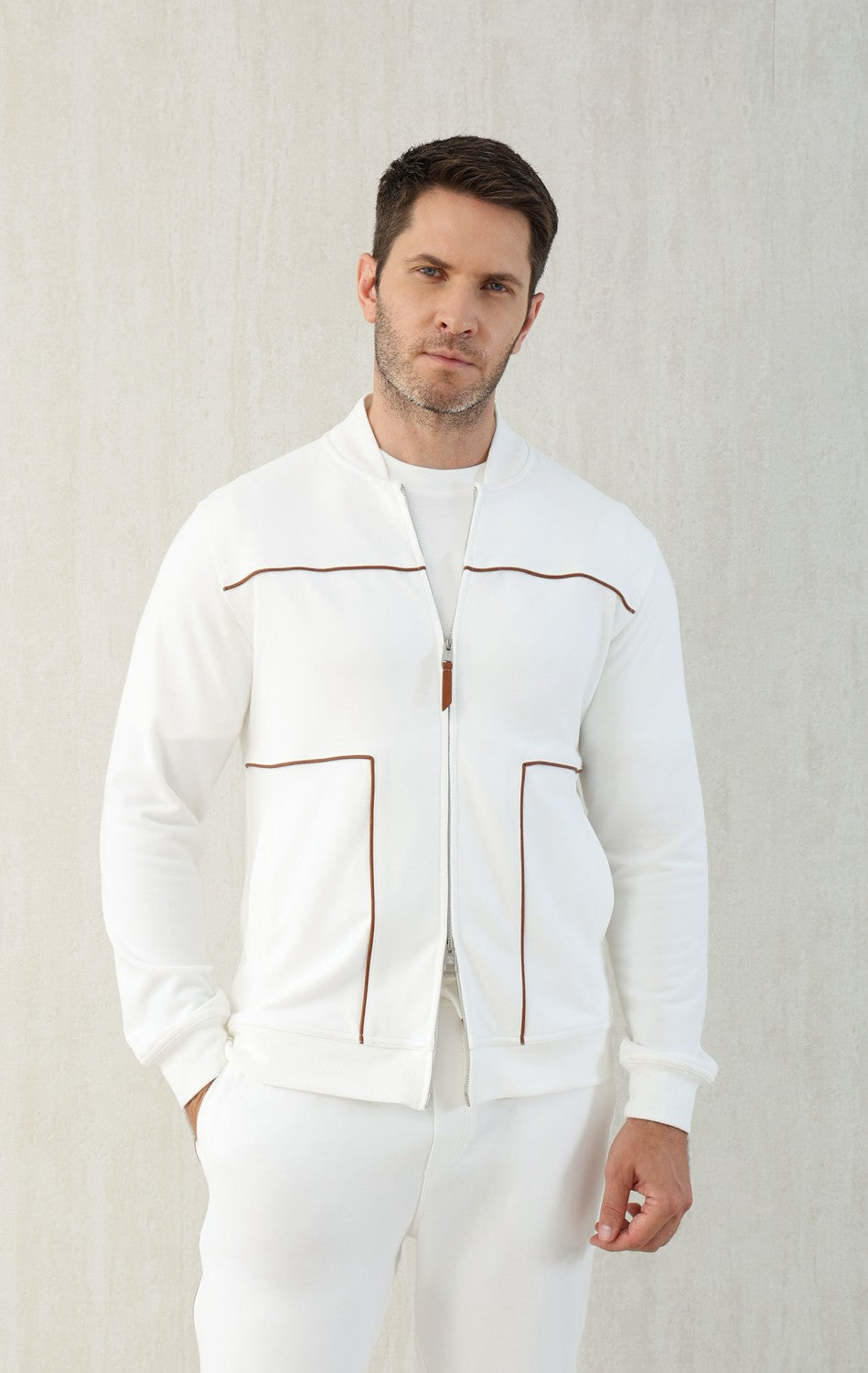 Brunello Cucinelli Men's Spring and Autumn Hooded Long Sleeve Cotton Casual Sports Sweatshirt Zipper Long Sleeve Jacket Ngvp #1766