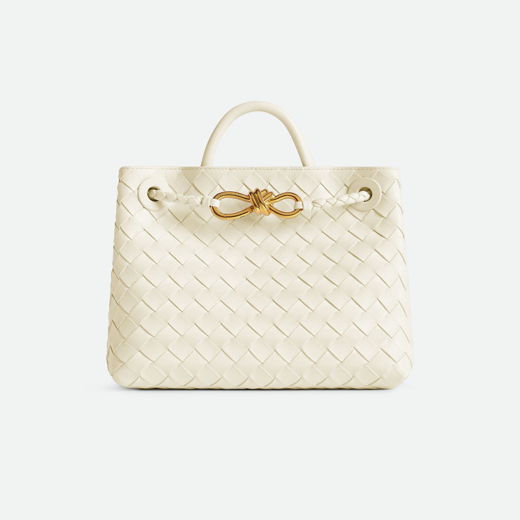 Bottega Veneta Andiamo Women's Fashion Classic Solid-Color Knitted Magnetic Snap Closure Leather Small Shoulder Bag Tote Bag Bags 766014VCPP12273 #79111