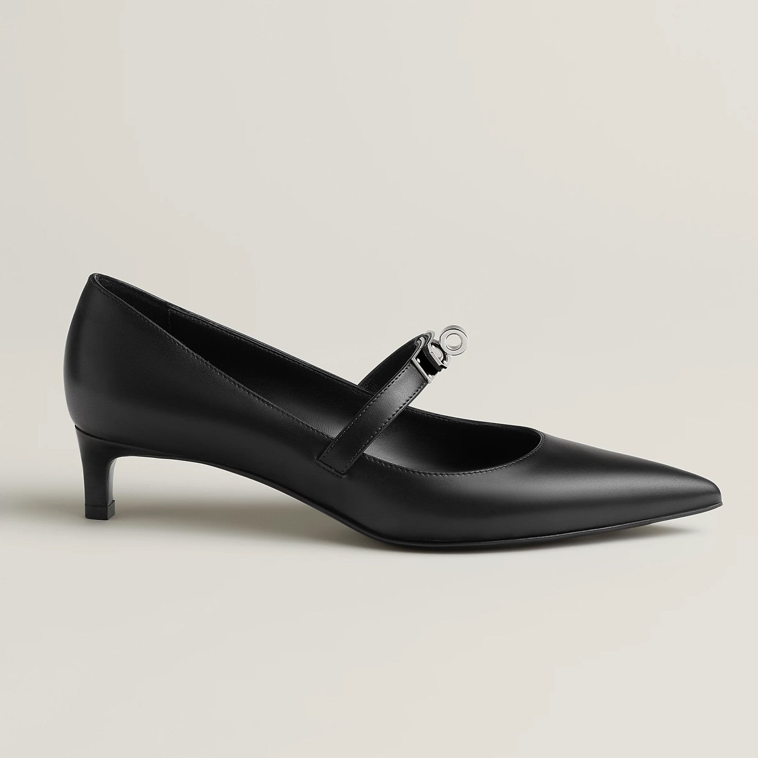 Hermes Women's Kiara 40 Pump Four Seasons Solid Color Pointy Toe Leather Stiletto High Heels Casual Shoes #81322