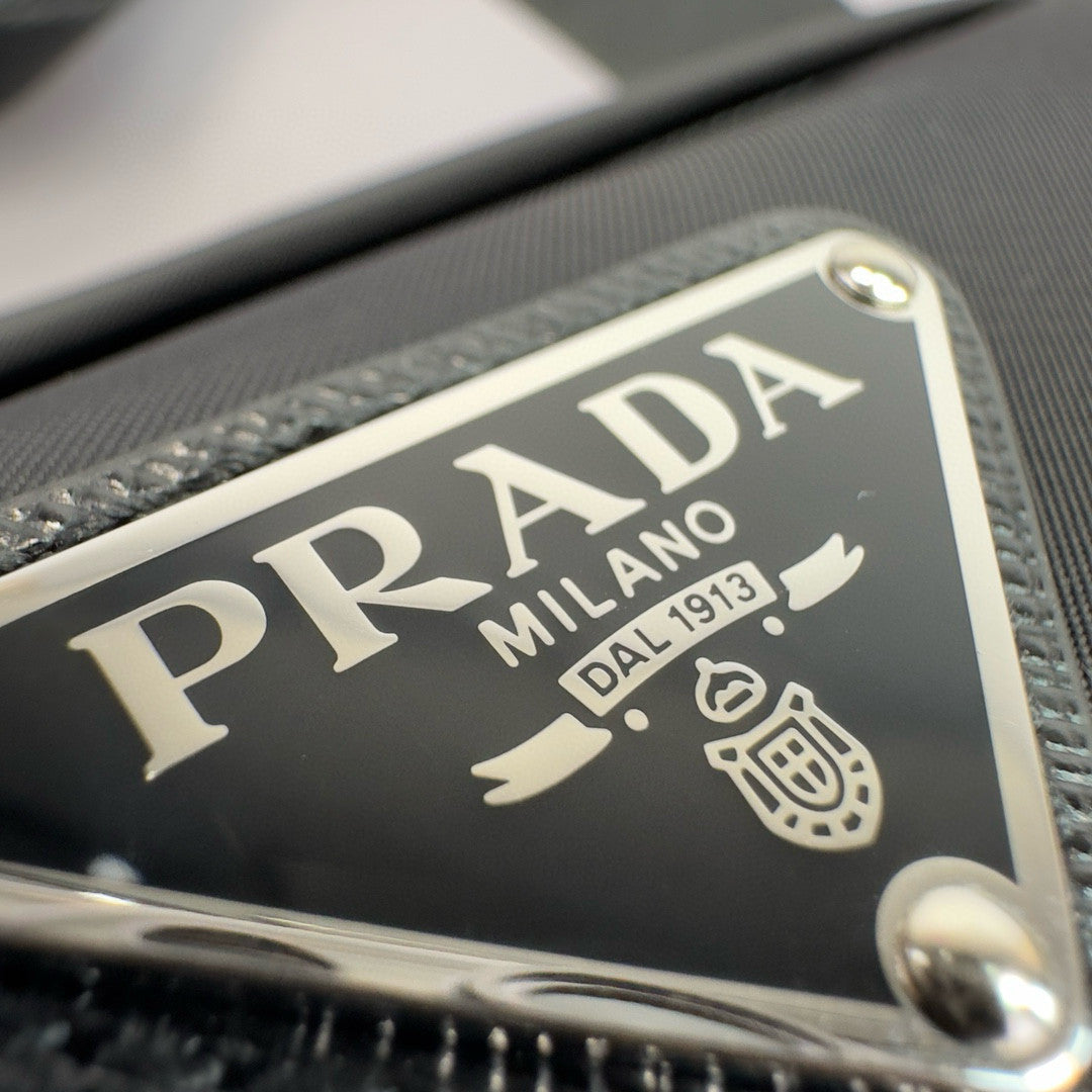 Prada Men's Solid Color Fashion Casual Triangle Logo Recycled Nylon Backpack Bags #78271