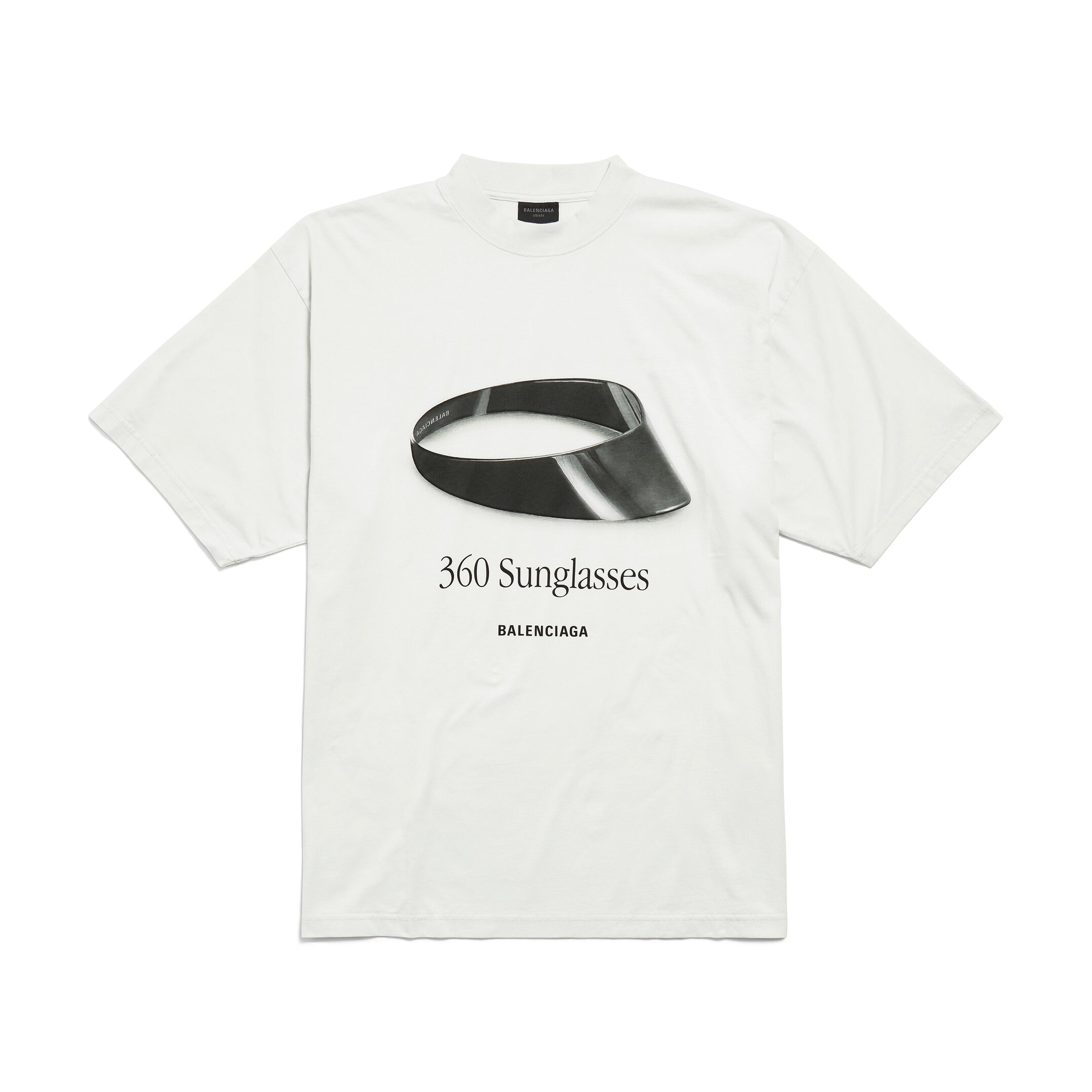 Balenciaga Men's And Women's Summer Graphic Print White Round Neck Cotton Short Sleeve T-shirt #75741