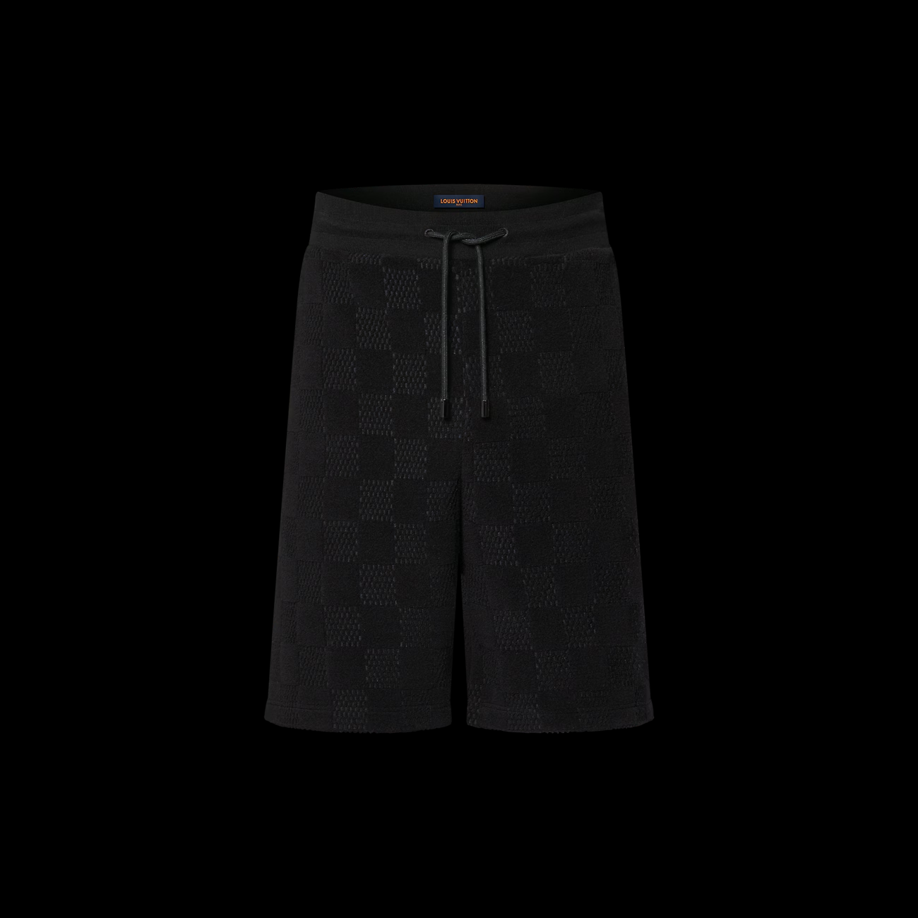 Louis Vuitton Men's Summer Black Embroidered Logo Printed Cotton Short Sleeve T-Shirt Casual Shorts Set Suit #73129