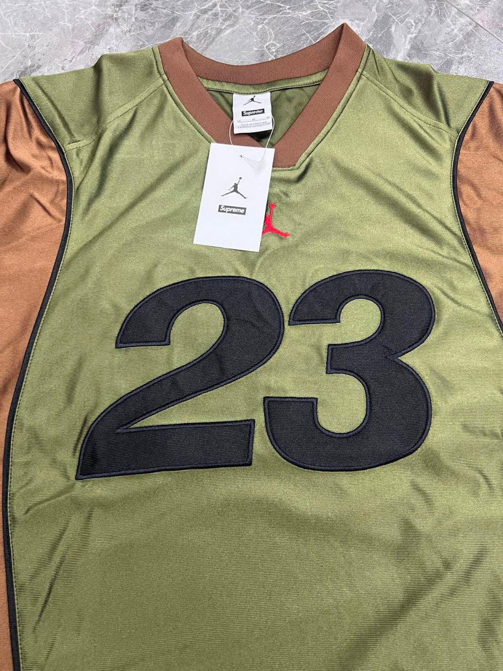 Supreme x aj Jordan Men's Summer Chest 23 Print Round Neck Short Sleeve T-Shirt Casual Shorts Set Suit #76482