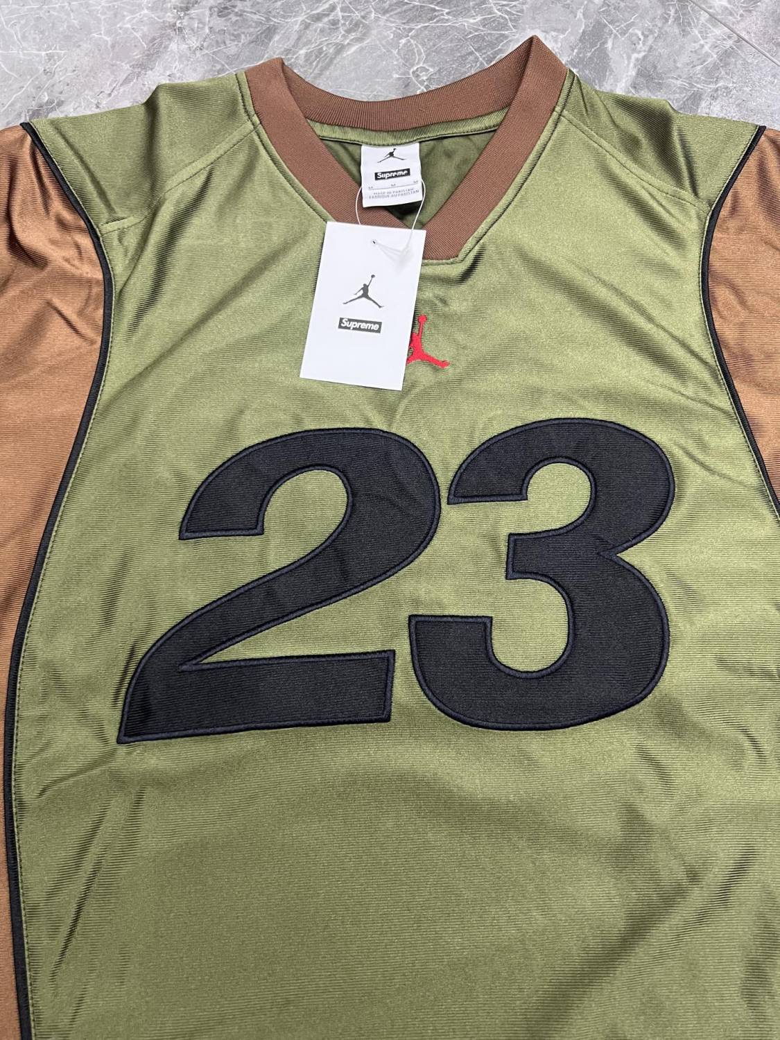 Supreme x aj Jordan Men's Summer Chest 23 Print Round Neck Short Sleeve T-Shirt Casual Shorts Set Suit #76482