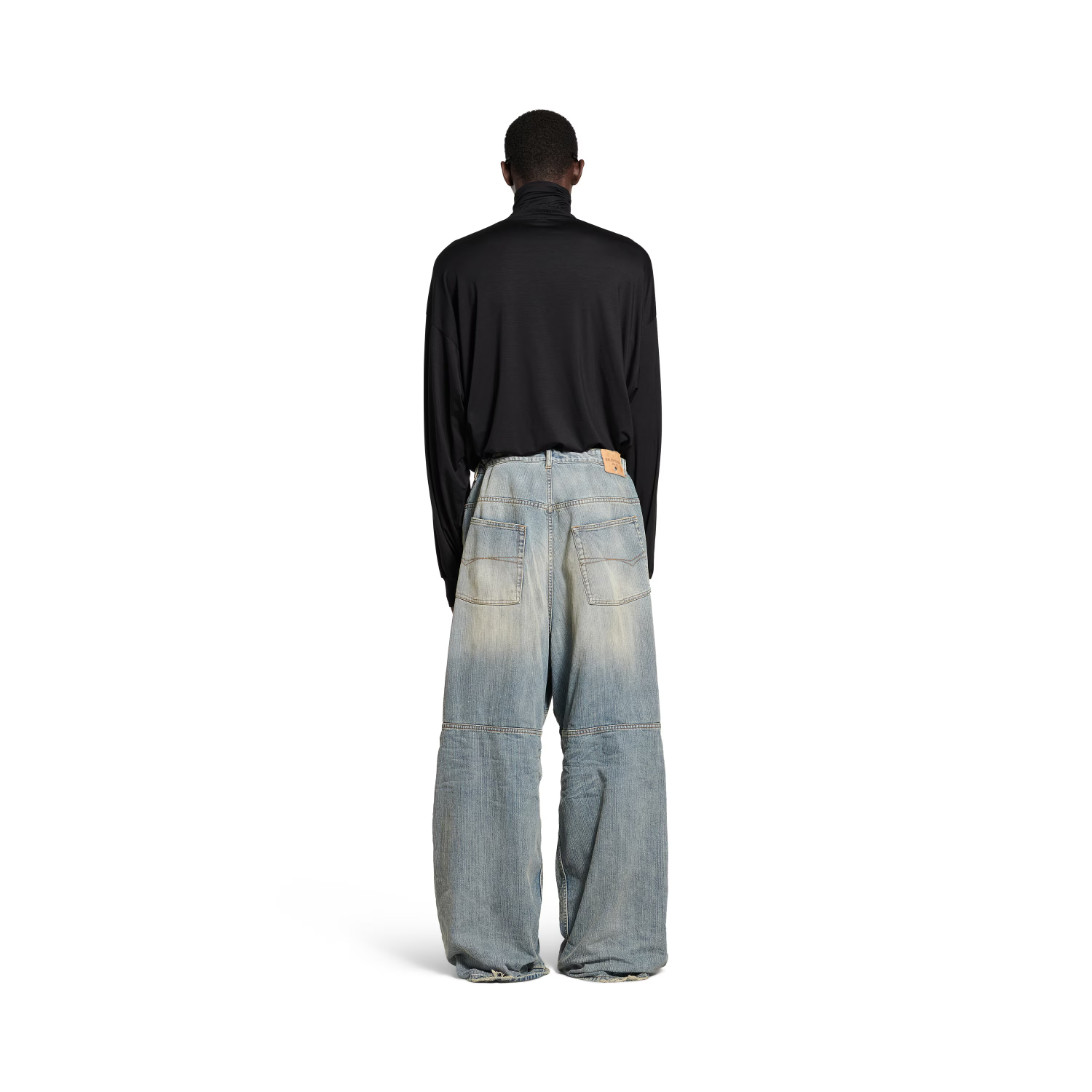 Balenciaga Men's Drawstring Loose Jeans Four Seasons Cotton Solid Color Casual Pants Ngvp #1513