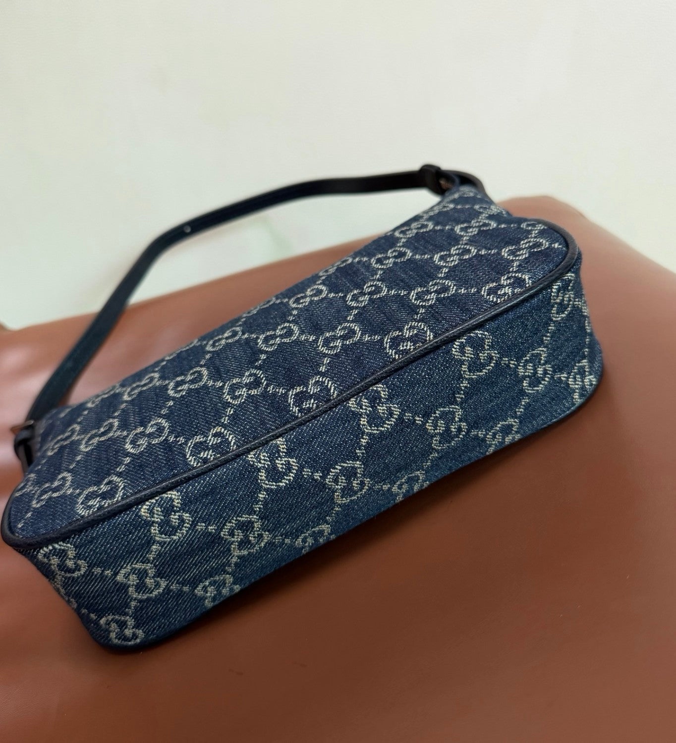 GUCCI Lady Lunetta Small Shoulder Bag GG Denim #384081
