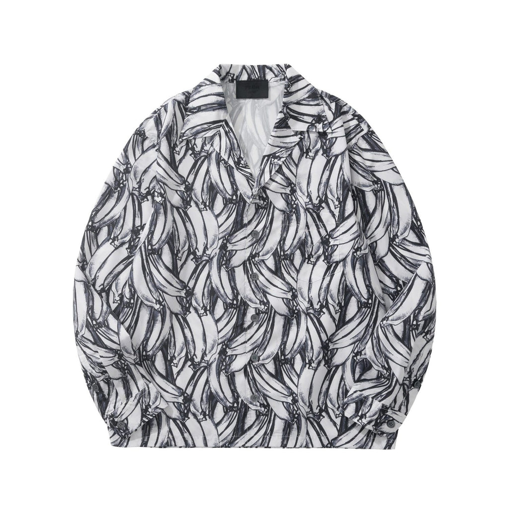 PRADA Black steel Timecapsule Printed Cotton Shirt #377112