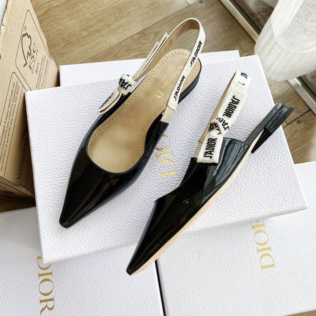 Dior Toujours Women's Summer Solid Color Pointed Toe Closed Toe Fine Heel Breathable Leather High Heel Shoes #77265