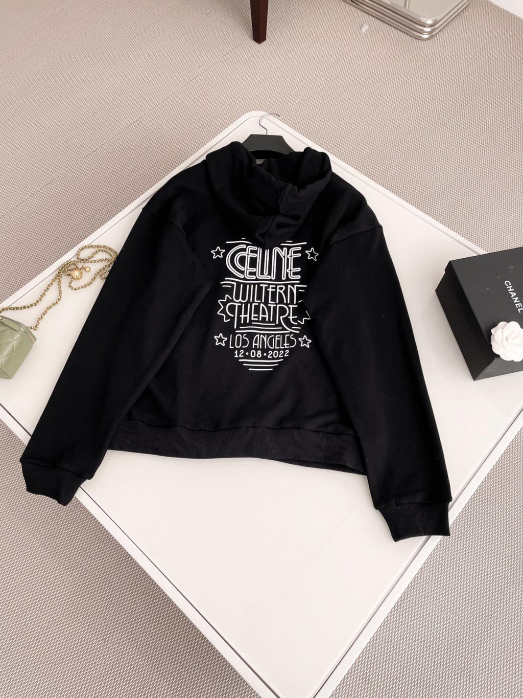 Celine  WILTERN Black Printed Hooded Sweater #21896