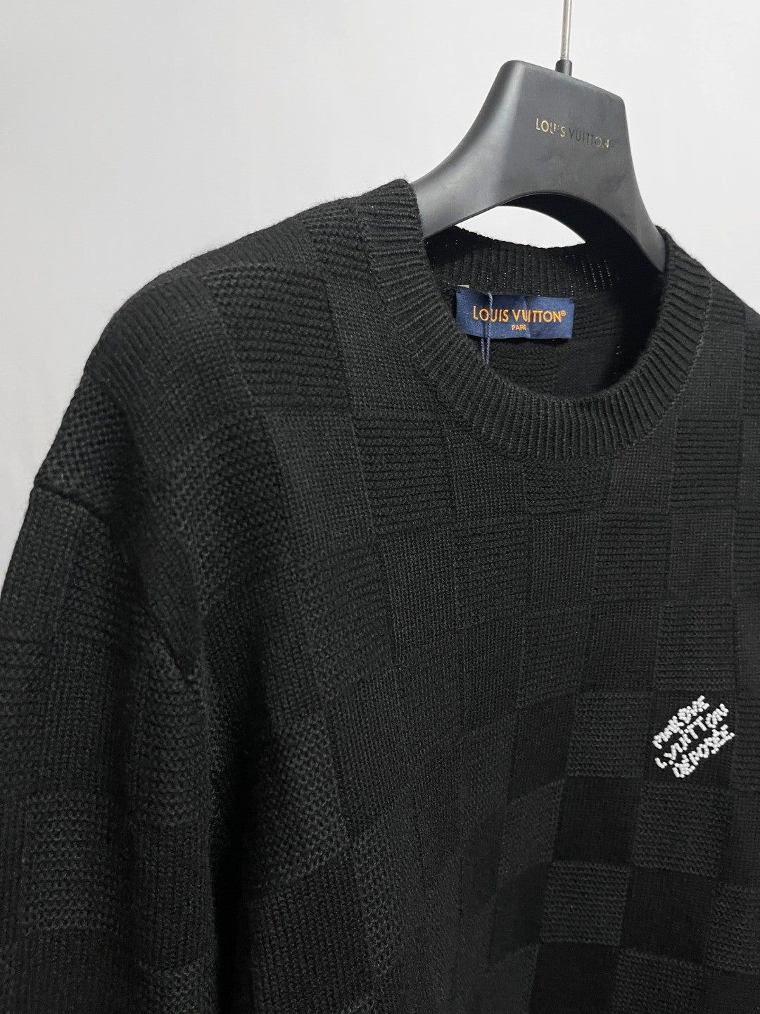 Louis Vuitton Embellished Wool Damier Pullover #333428