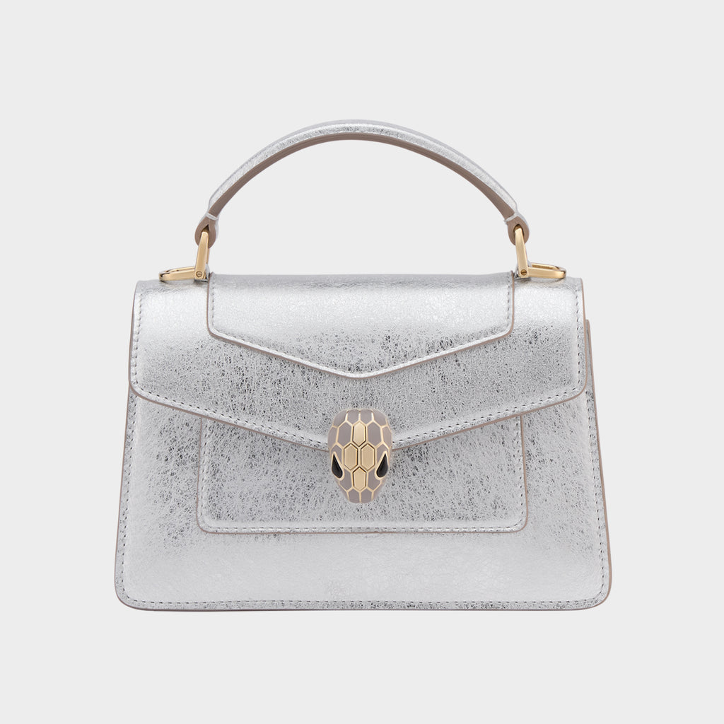 Bvlgari Women's Serpenti Forever Series Fashion Solid Color Mini Top Handle Bags Leather Bags #71971