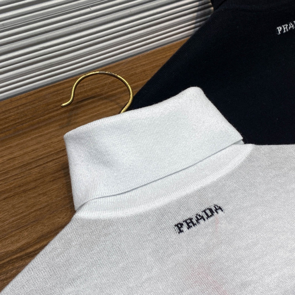 Prada Men's Wool Pullover Classic Turtleneck Sweater Spring Autumn Winter Solid Color Long Sleeve Cashmere Knit #332272