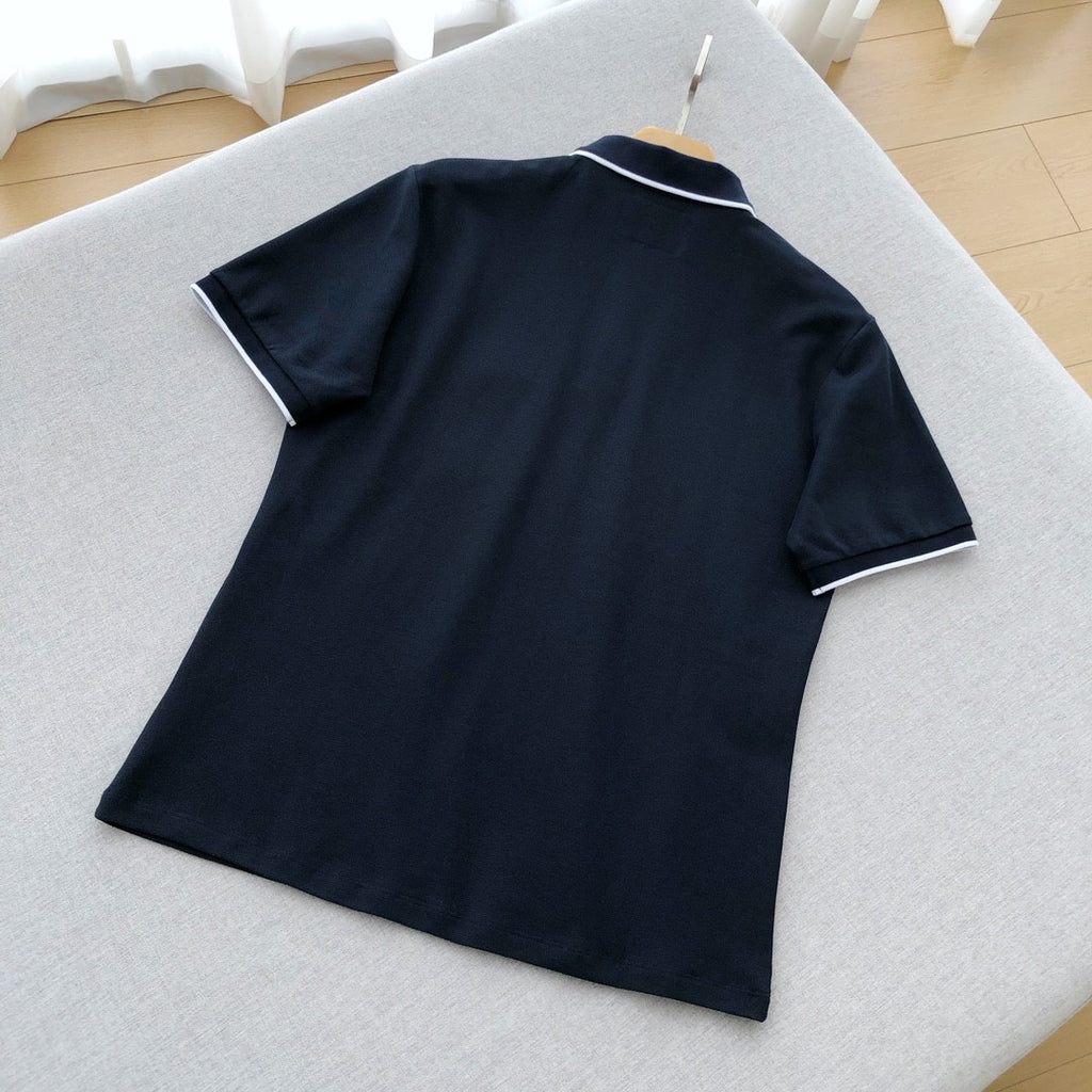 Loro Piana Men's Summer Chest But Pocket Design Solid Color Cotton Short Sleeve Fitted Regatta Polo Shirt Ngvp #8517