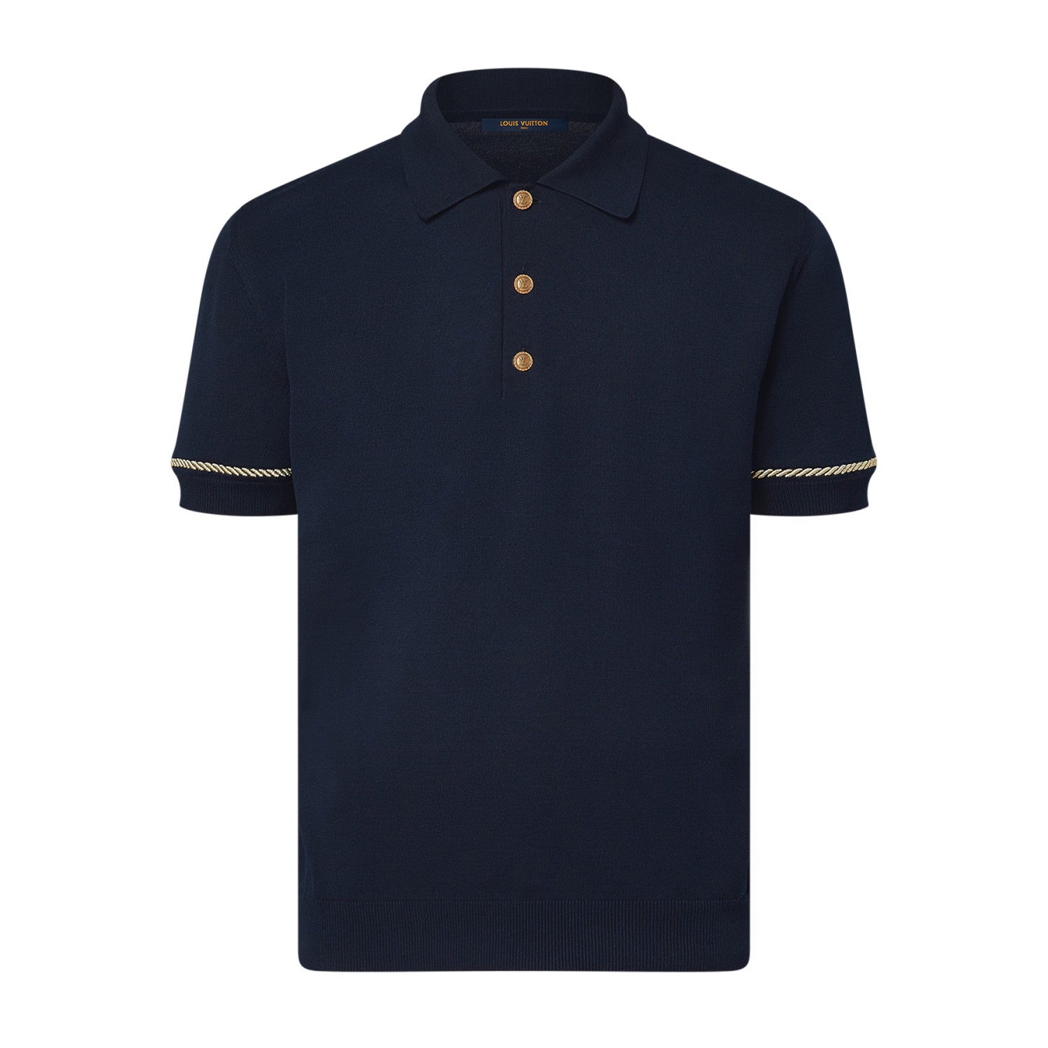 Louis Vuitton Men's Summer Short Sleeve Polo Shirt Navy Stripe Pattern T-Shirt #72891