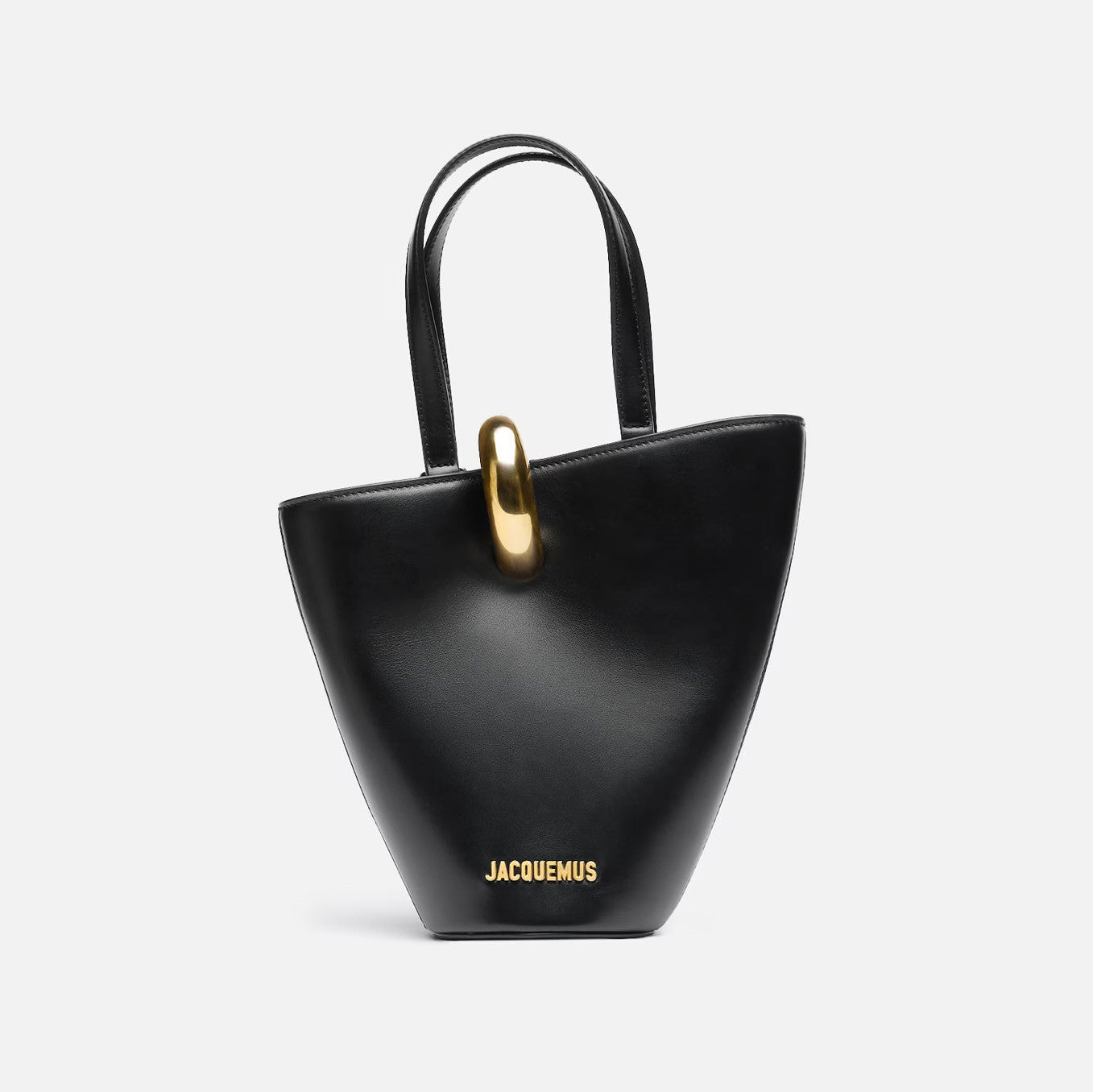 Jacquemus The small Bambola Women's Classic Fashionable Minimalist Detachable Shoulder Strap Metal Buckle Linen Leather Bucket Bag Tote Bag Handbag Bags #78241